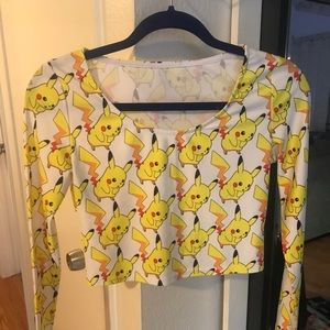 Pikachu long sleeve crop top (M)